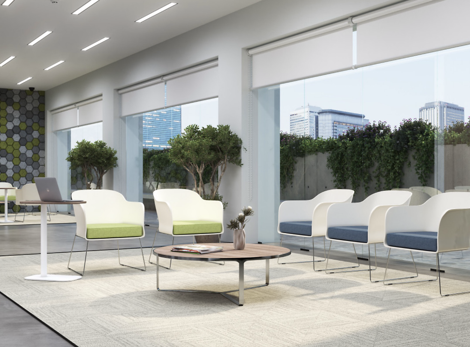 Área de lounge colaborativo